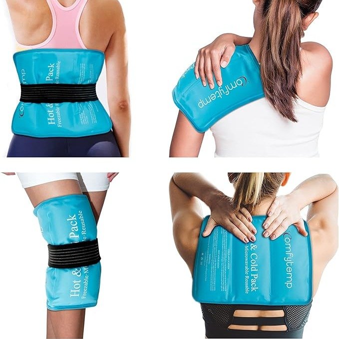 Ice Gel Pack, Hot and Cold Therapies Ice Bag Knee, Back, Neck, Wrists, Ankles, Ice Bag for Swelling, Injuries, Pain Relief