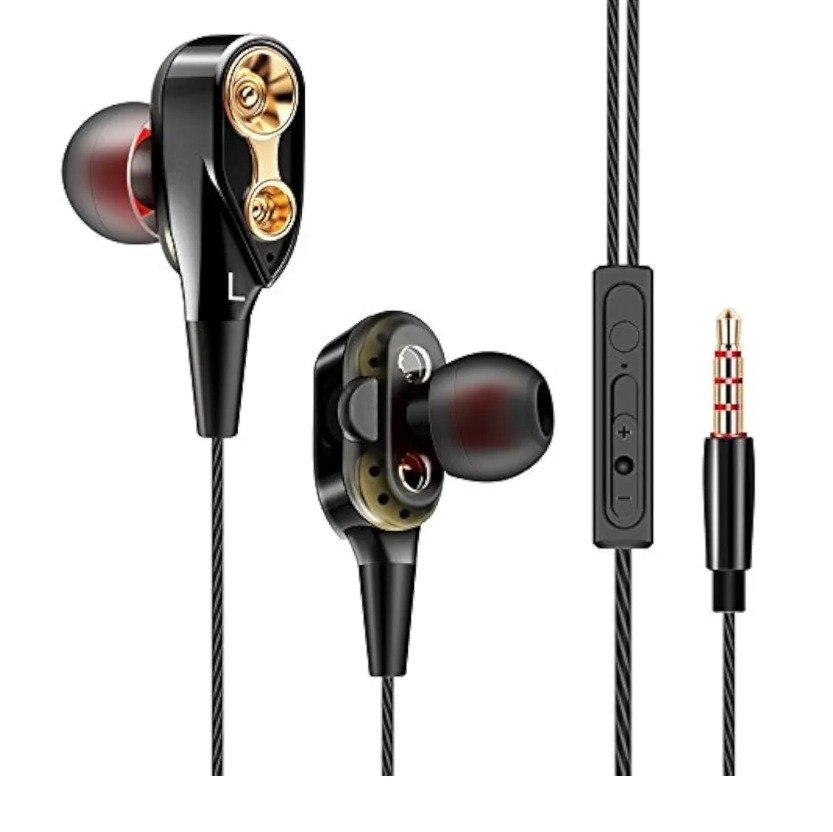 Luxury Gold Dual Earphones (Black Edition)