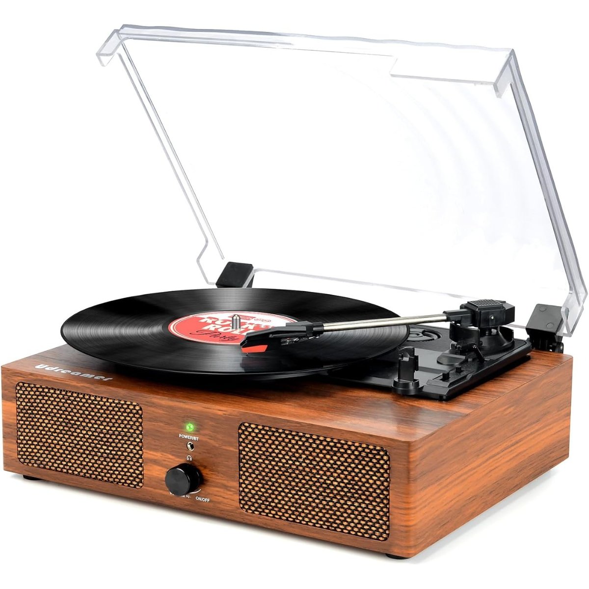 Vinyl Record Player Turntable with Upgraded Speakers Wireless Vintage Vinyl Player with USB Input, 3 Speed,AUX in,Headphone Jack and RCA Out,bluetooth