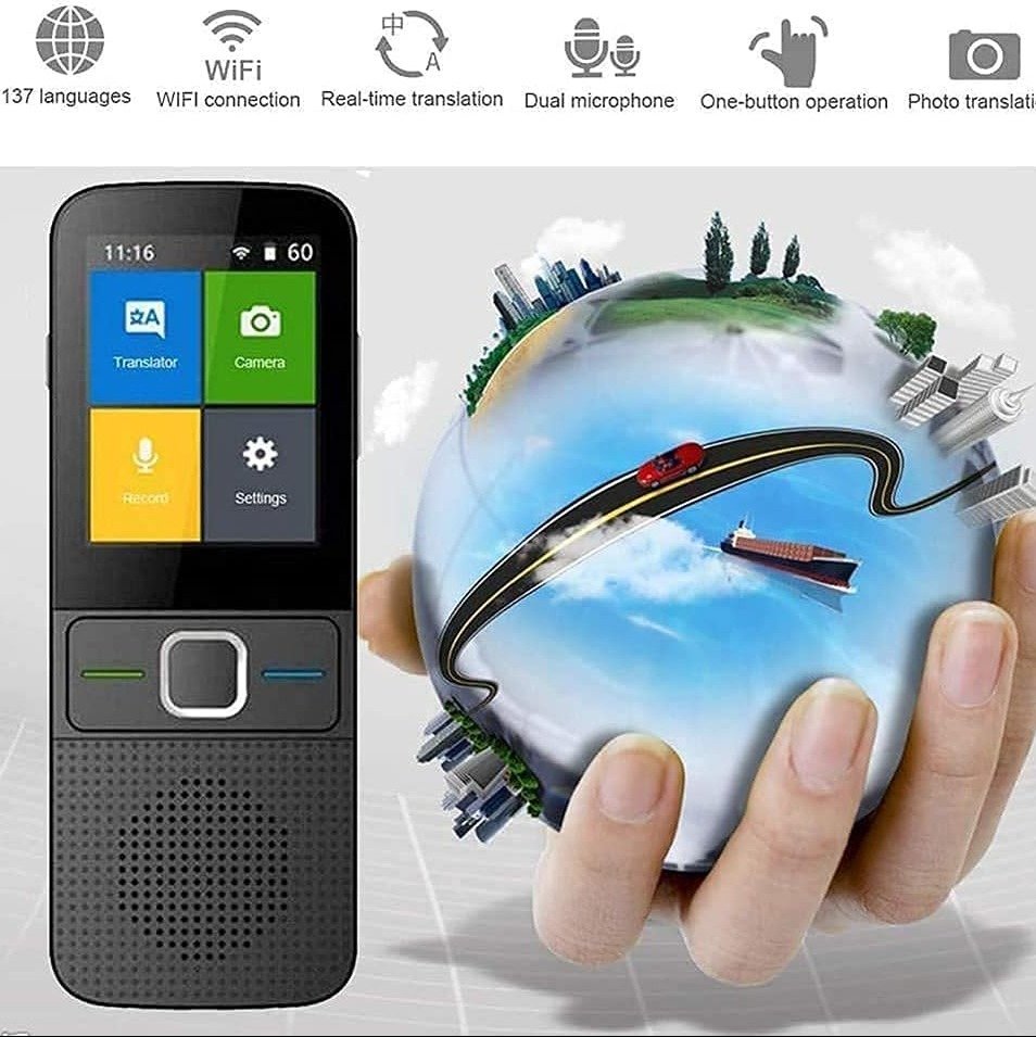NATWEE Portable Language Translator Device, 137 Languages Mini Smart Wifi Voice Translator with 2.4 Inch Touch Screen, Voice/Text/Recording It's so kind of you