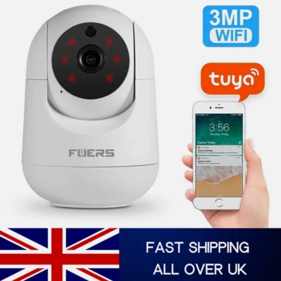 Fuers 3MP WiFi Camera Tuya Smart Home Indoor Wireless IP Surveillance Camera AI