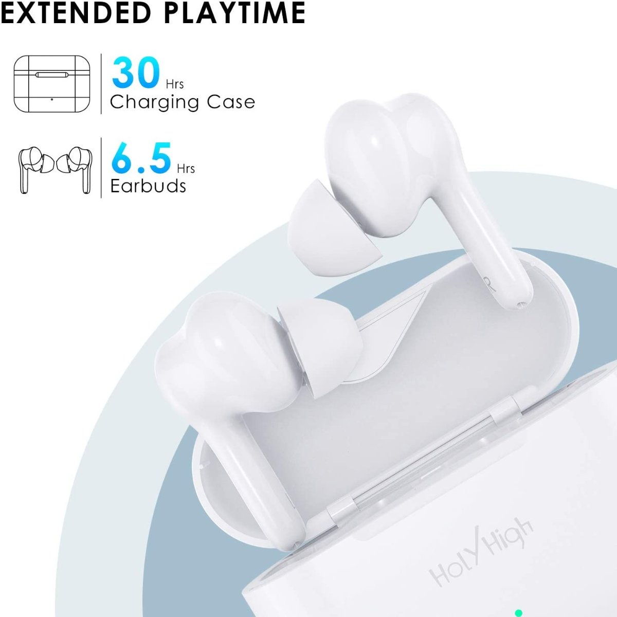Wireless Earbuds, HolyHigh Bluetooth Earbuds Touch Control True Wireless EarbudsWireless Earbuds, HolyHigh Bluetooth 5.0 Earbuds Waterproof Wireless Earphones