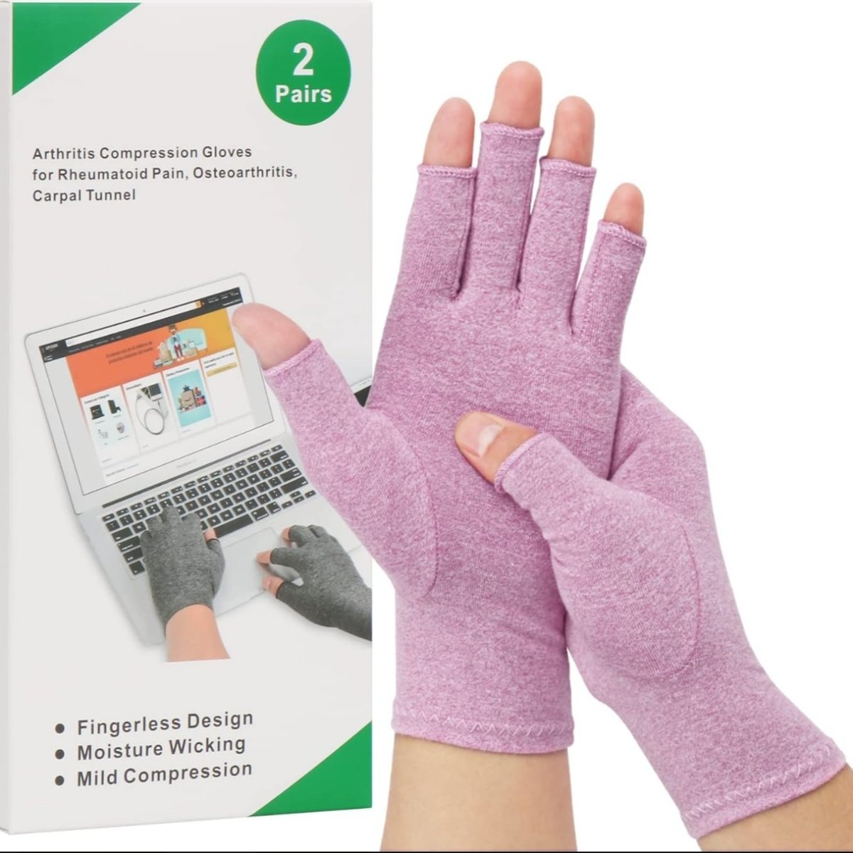 fingerless compression gloves size M